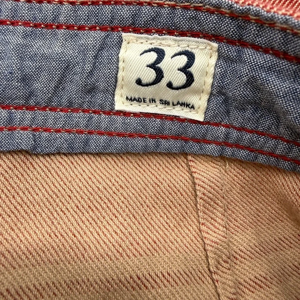 Lucky Brand Shorts Mens 33 Red Striped Cotton Flat Front Casual 5815